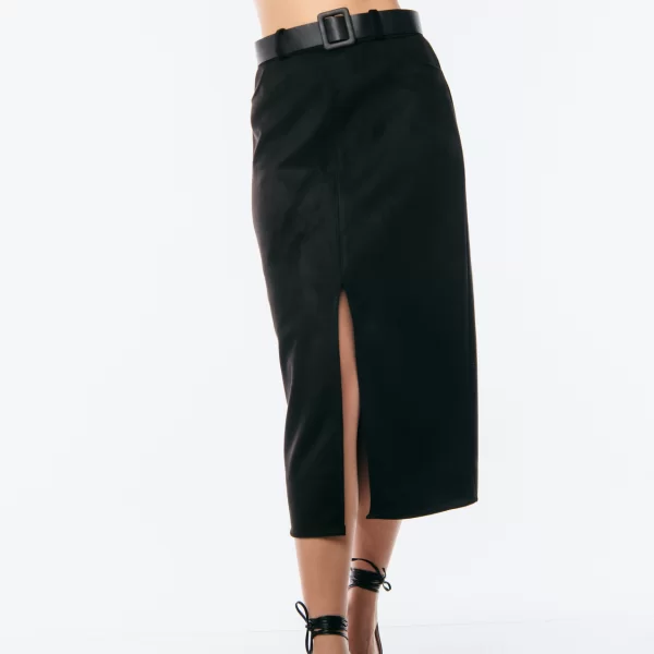 ΦΟΥΣΤΑ ΜΑΚΡΙΑ ΜΕ ΖΩΝΗ ΚΑΙ ΑΝΟΙΓΜΑ Μαύρο