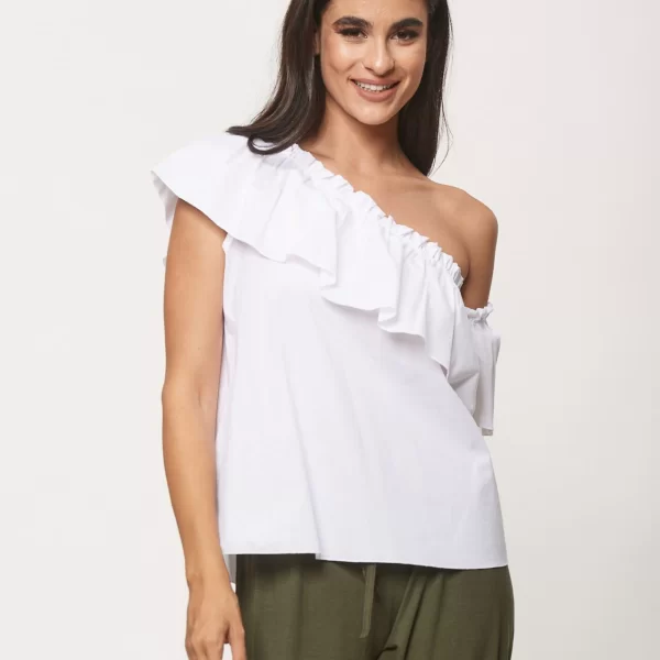 ΤΟΠ ΜΕ ΕΝΑΝ ΩΜΟ Άσπρο