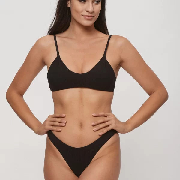 ΜΑΓΙΟ ΜΟΝΟΧΡΩΜΟ ΜΕ ΔΕΣΙΜΟ BIKINI Μαύρο