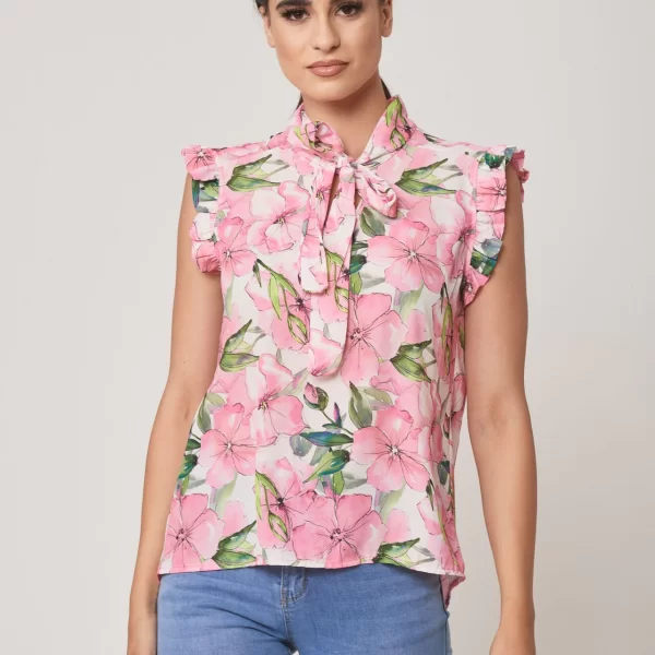 ΜΠΛΟΥΖΑ ΕΜΠΡΙΜΕ ΜΕ ΒΟΛΑΝ ΜΑΝΙΚΙ Ροζ