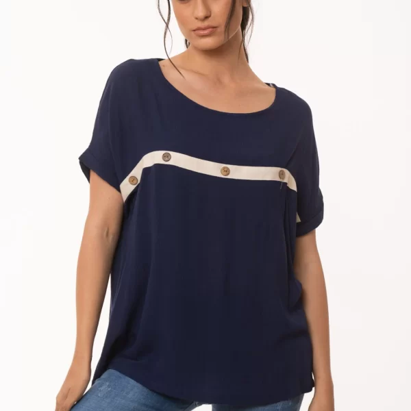 ΜΠΛΟΥΖΑ ΜΕ ΤΡΕΣΑ ΜΠΛΕ Μπλε