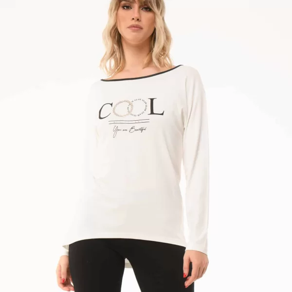 ΜΠΛΟΥΖΑ ΜΕ ΤΥΠΩΜΑ Ασπρο