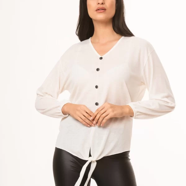 ΜΠΛΟΥΖΑ ΜΕ ΚΟΥΜΠΙΑ ΚΑΙ ΔΕΣΙΜΟ Ασπρο