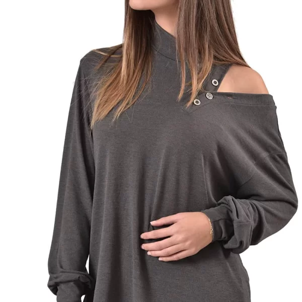 ΜΠΛΟΥΖΑ ΑΝΟΙΓΜΑ ΣΤΟΥΣ ΩΜΟΥΣ Γκρι