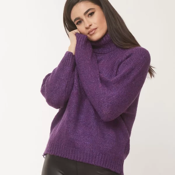 Boutique ΜΠΛΟΥΖΑ ΠΛΕΚΤΗ ΖΙΒΑΓΚΟ Μόβ