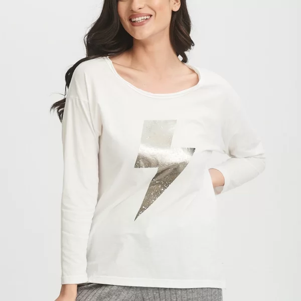 ΜΠΛΟΥΖΑ ΜΑΚΡΥΜΑΝΙΚΗ ΜΕ ΣΤΑΜΠΑ Ασπρο