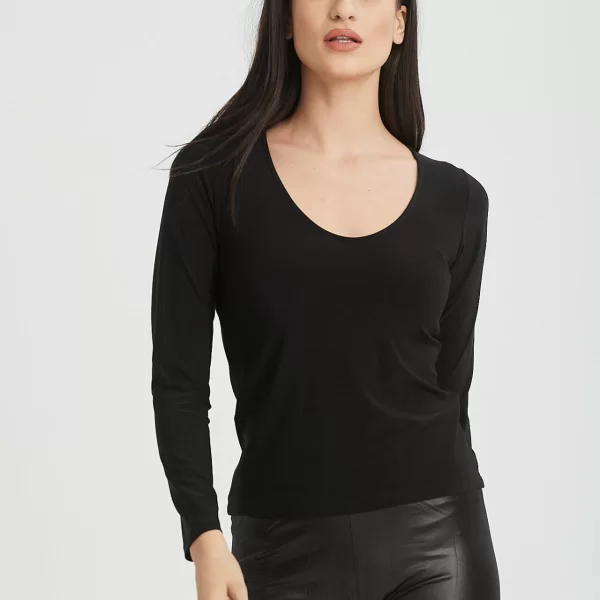 ΜΠΛΟΥΖΑ ΜΕ ΛΑΙΜΟΚΟΨΗ Μαύρο