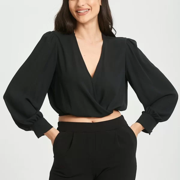 ΜΠΛΟΥΖΑ ΖΟΡΖΕΤΑ ΚΡΟΥΑΖΕ Μαύρο