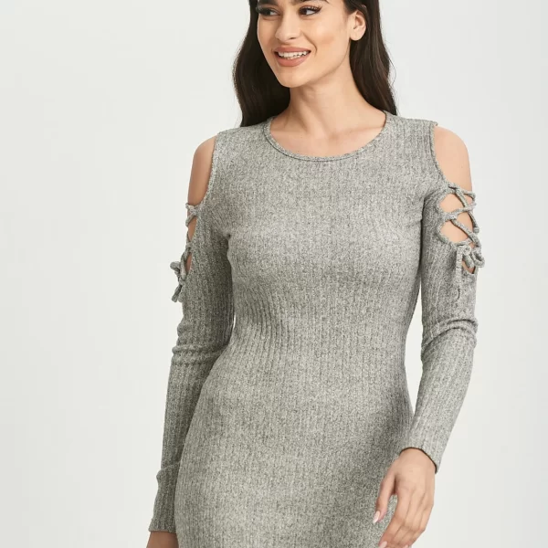 ΦΟΡΕΜΑ ΠΛΕΚΤΟ ΜΕ ΕΞΩ ΩΜΟΥΣ Γκρι