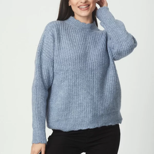 ΜΠΛΟΥΖΑ ΠΛΕΚΤΗ ΜΕ ΛΑΙΜΟΚΟΨΗ ΓΑΛΑΖΙΟ Λιλά