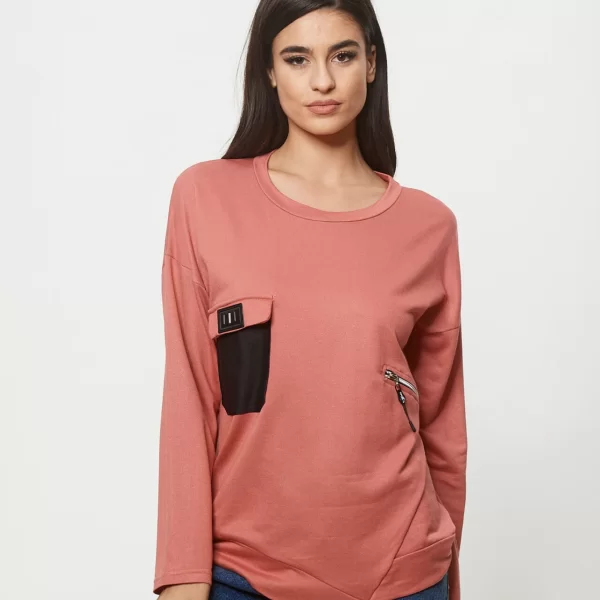 Boutique ΜΠΛΟΥΖΑ ΦΟΥΤΕΡ ΜΕ ΤΣΕΠΕΣ Ροζ