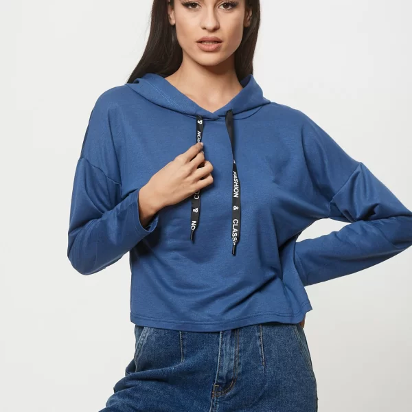 ΜΠΛΟΥΖΑ ΦΟΥΤΕΡ ΜΕ ΚΟΥΚΟΥΛΑ Μπλέ