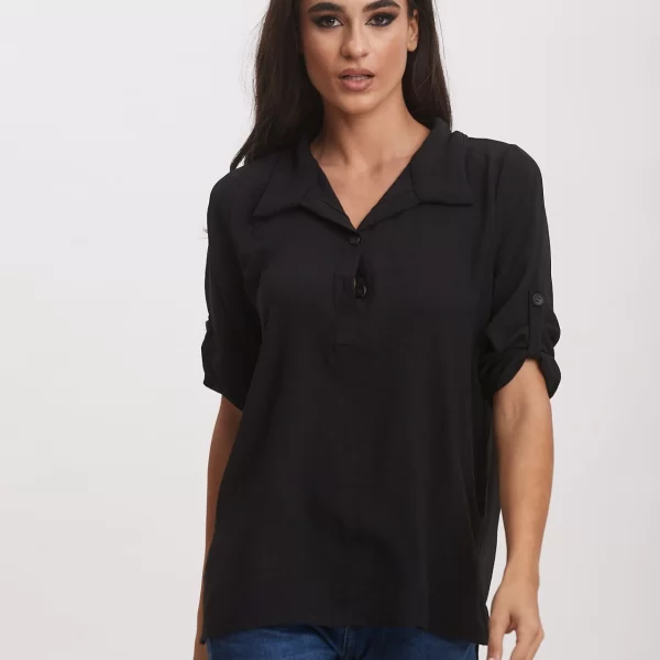 ΜΠΛΟΥΖΟΠΟΥΚΑΜΙΣΟ ΜΕ ΓΙΑΚΑ Mαύρο