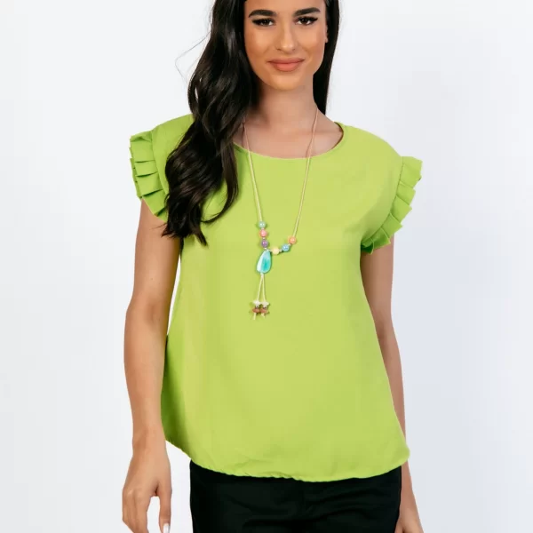 ΜΠΛΟΥΖΑ ΜΕ ΒΟΛΑΝ ΣΤΟ ΜΑΝΙΚΙ ΚΑΙ ΚΡΕΜΑΣΤΟ Πράσινο