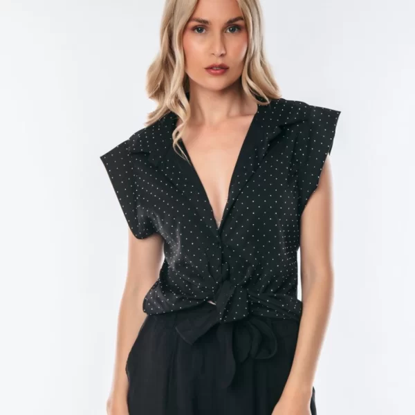 ΠΟΥΚΑΜΙΣΟ ΜΕ ΣΤΡΑΣ ΚΑΙ ΔΕΣΙΜΟ Μαύρο