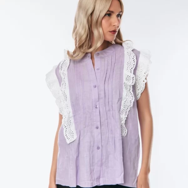 ΠΟΥΚΑΜΙΣΟ ΜΕ ΔΑΝΤΕΛΑ Λιλά