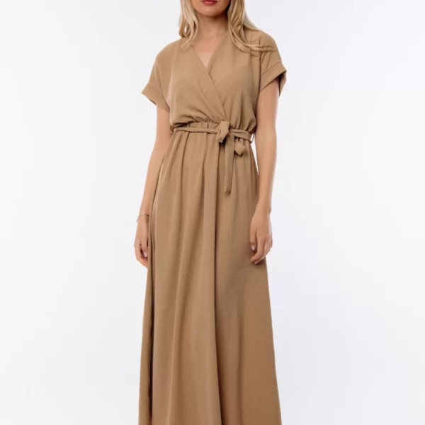 ΦΟΡΕΜΑ ΜΑΚΡΥ ΚΡΟΥΑΖΕ ΜΕ ΖΩΝΗ Μπεζ