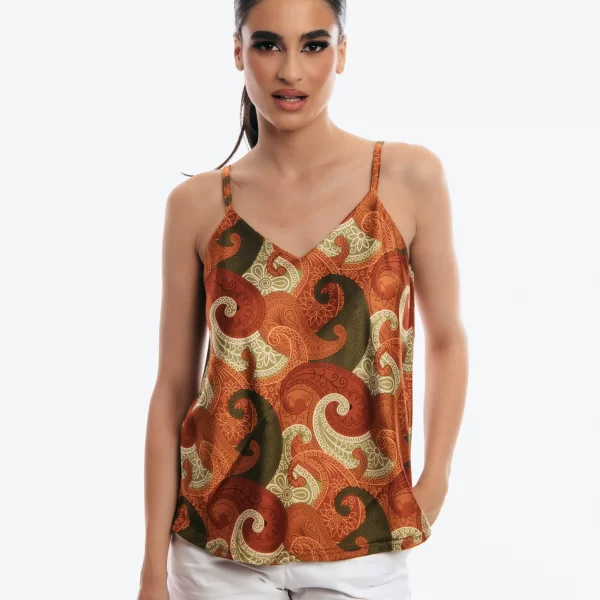 ΜΠΛΟΥΖΑ ΕΜΠΡΙΜΕ ΜΕ ΡΑΝΤΕΣ Πορτοκαλί