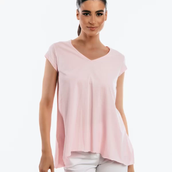 ΜΠΛΟΥΖΑ ΚΟΝΤΟΜΑΝΙΚΗ ΜΕ ΒΕ Ρόζ