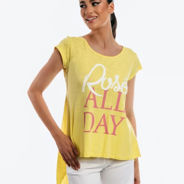 ΜΠΛΟΥΖΑ ΚΟΝΤΟΜΑΝΙΚΗ ΜΕ ΧΙΑΣΤΗ ΠΛΑΤΗ Κίτρινο