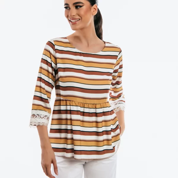 ΜΠΛΟΥΖΑ ΜΕ ΡΙΓΕΣ Κίτρινο