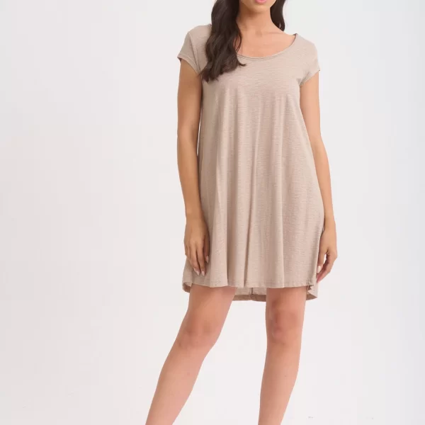 Just Top ΦΟΡΕΜΑ ΚΟΝΤΟ ΜΕ ΜΑΝΙΚΙ Εκρού