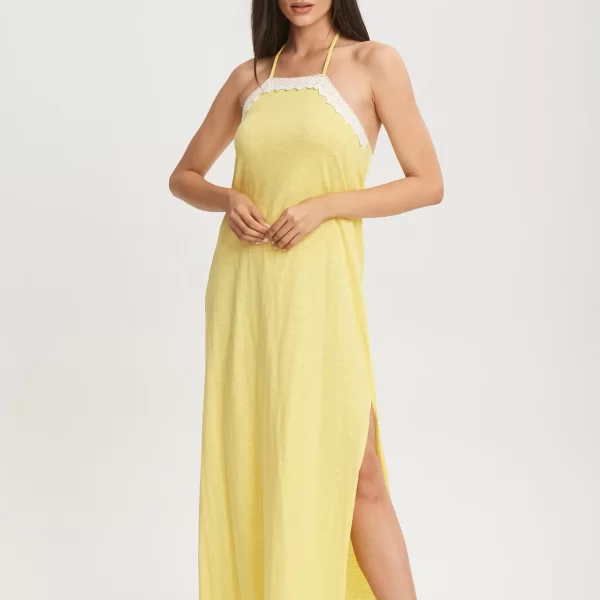 ΦΟΡΕΜΑ ΜΑΚΡΥ ΜΕ ΔΑΝΤΕΛΑ Κίτρινο
