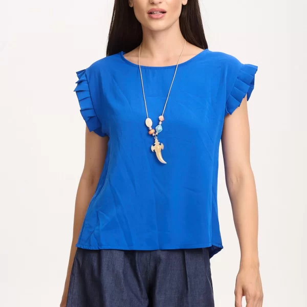 ΜΠΛΟΥΖΑ ΜΕ ΚΡΕΜΑΣΤΟ Μπλε ρουά