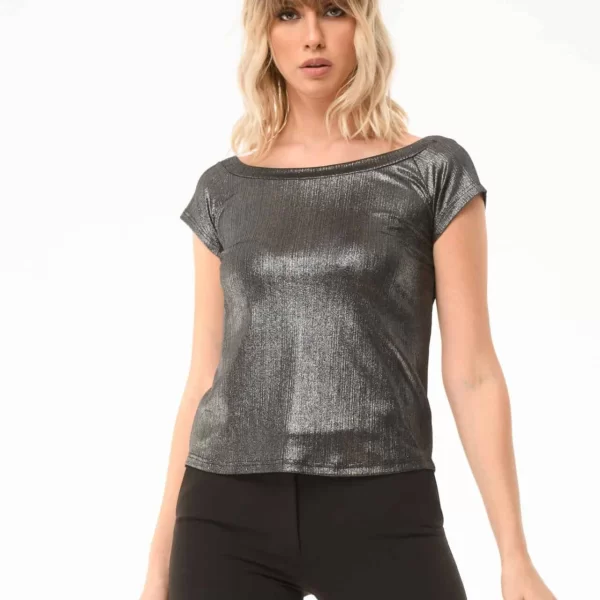 ΜΠΛΟΥΖΑ ΚΟΝΤΟ ΜΑΝΙΚΙ ΕΞΩ ΩΜΟΙ Ασημί