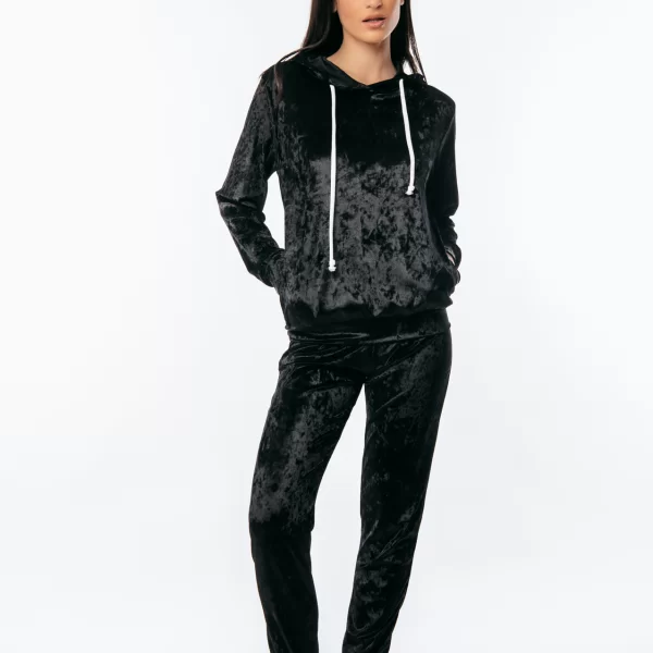 ΣΕΤ ΜΠΛΟΥΖΑ & ΠΑΝΤΕΛΟΝΑ ΒΕΛΟΥΤΕ ΜΕ ΛΑΣΤΙΧΟ ΣΤΟ ΠΟΔΙ Μαύρο