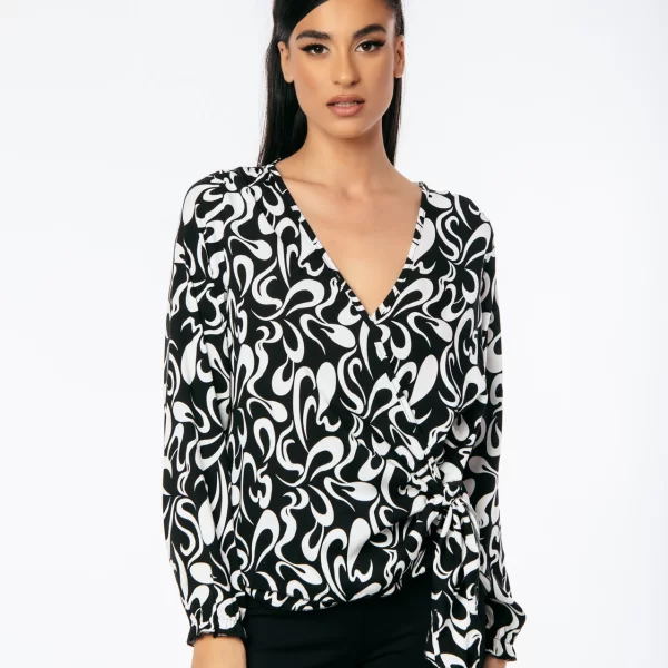 ΜΠΛΟΥΖΑ ΕΜΠΡΙΜΕ ΜΕ ΔΕΣΙΜΟ ΣΤΟ ΠΛΑΙ Μαύρο