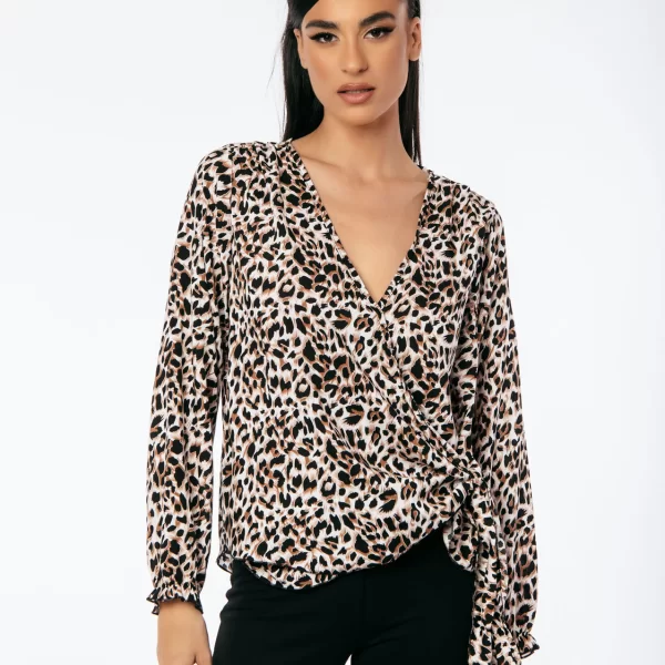 ΜΠΛΟΥΖΑ ΕΜΠΡΙΜΕ ΜΕ ΔΕΣΙΜΟ ΣΤΟ ΠΛΑΙ Μπεζ