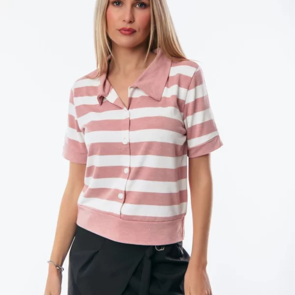 ΜΠΛΟΥΖΑ ΜΕ ΓΙΑΚΑ ΡΙΓΕ Ροζ