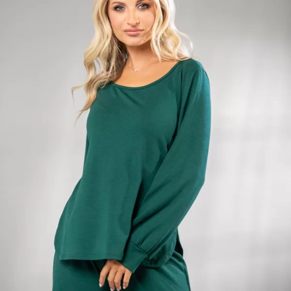 ΜΠΛΟΥΖΑ ΠΛΕΚΤΗ ΜΕ ΛΑΙΜΟΚΟΨΗ ΚΑΙ ΑΝΟΙΓΜΑΤΑ Πράσινο