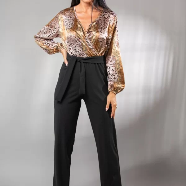 ΦΟΡΜΑ ΟΛΟΣΩΜΗ ΜΕ ΖΩΝΗ ΣΑΤΕΝ ΜΕ ΚΡΕΠ Μαύρο