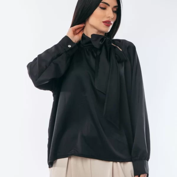 ΜΠΛΟΥΖΑ ΣΑΤΕΝ ΜΕ ΔΕΣΙΜΟ Mαύρο