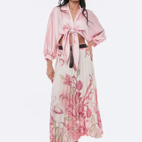 ΦΟΥΣΤΑ ΜΑΚΡΙΑ ΜΕ ΠΙΕΤΕΣ ΚΑΙ ΖΩΝΗ Ροζ