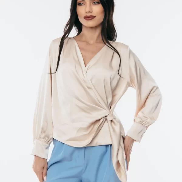 ΜΠΛΟΥΖΑ ΣΑΤΕΝ ΜΕ ΔΕΣΙΜΟ ΜΠΕΖ Μπεζ