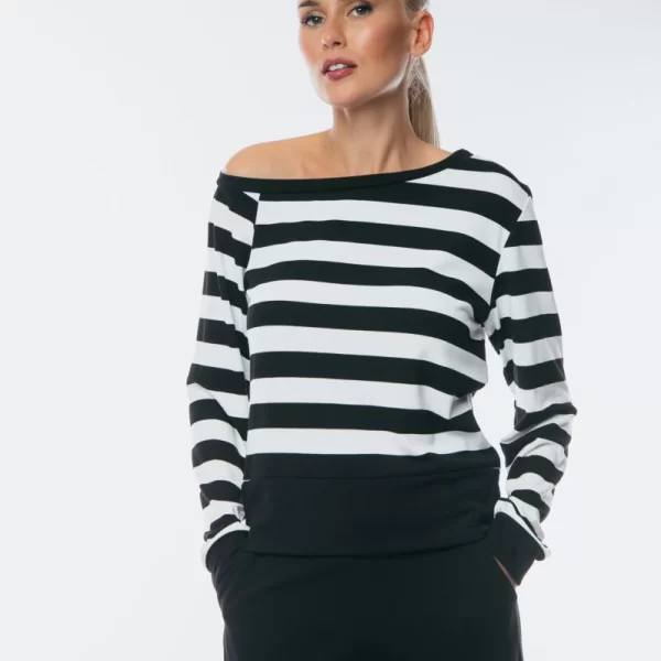 Boutique ΜΠΛΟΥΖΑ ΔΙΧΡΩΜΗ ΜΕ ΕΝΑΝ ΩΜΟ Μπεζ