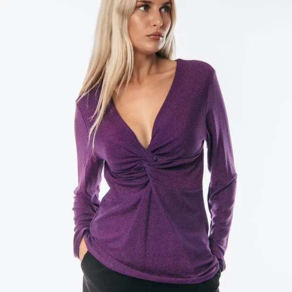 DRESS UP ΜΠΛΟΥΖΑ ΜΕ ΒΕ LUREX Μοβ