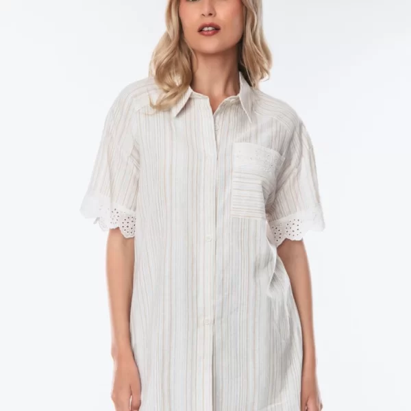 ΠΟΥΚΑΜΙΣΟ ΜΕ ΡΙΓΕΣ Ασπρο