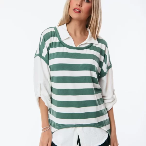 ΜΠΛΟΥΖΟΠΟΥΚΑΜΙΣΟ ΡΙΓΕ Πράσινο