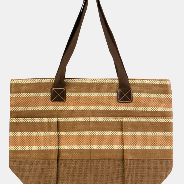 Striped Beach Bag Καφέ