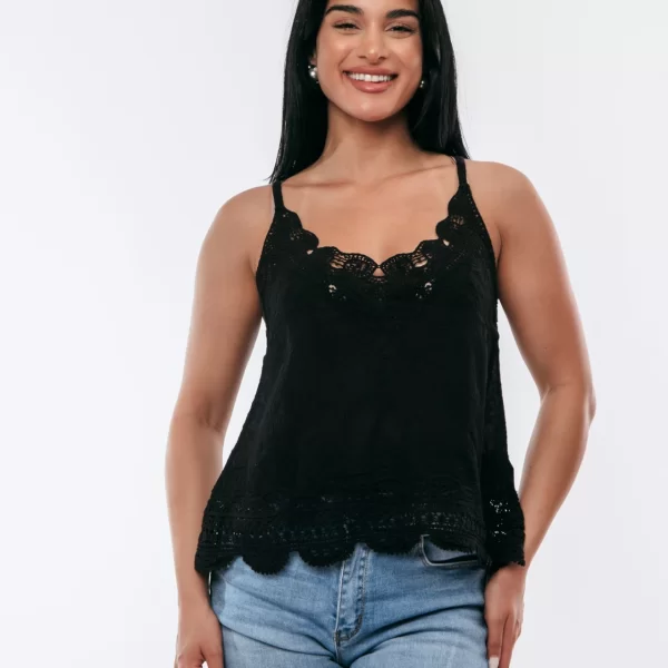 ΜΠΛΟΥΖΑ ΑΜΑΝΙΚΗ ΔΑΝΤΕΛΑ Μαύρο