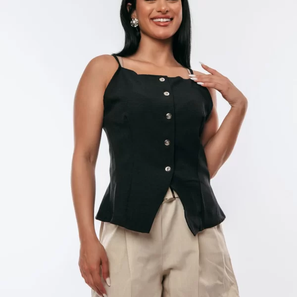 ΜΠΛΟΥΖΟΠΟΥΚΑΜΙΣΟ ΜΕ ΤΙΡΑΝΤΕΣ Μαύρο