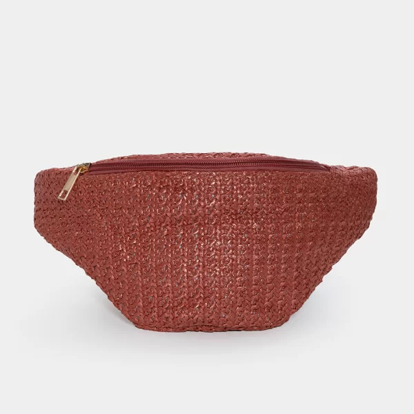 Straw belt bag in orange Πορτοκαλί