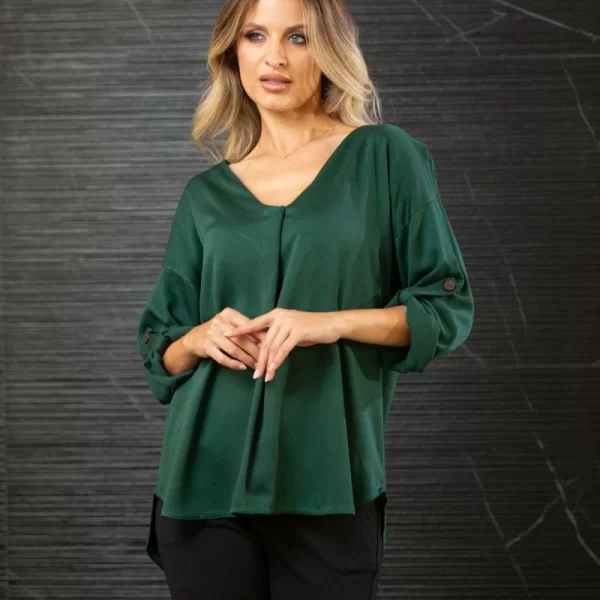 Boutique ΜΠΛΟΥΖΑ ΜΕ ΓΥΡΙΣΤΟ ΜΑΝΙΚΙ Μαύρο