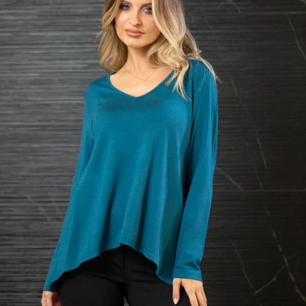 ΜΠΛΟΥΖΑ ΜΕ ΒΕ ΣΕ ΑΛΦΑ ΓΡΑΜΜΗ Πετρόλ