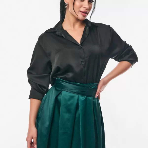 ΠΟΥΚΑΜΙΣΟ ΣΑΤΕΝ Mαύρο