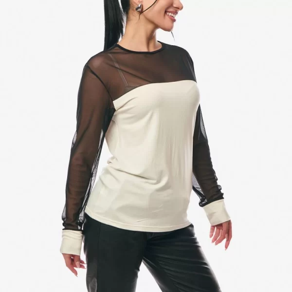 ΜΠΛΟΥΖΑ ΜΕ ΔΙΑΦΑΝΕΙΑ ΕΚΡΟΥ Εκρού